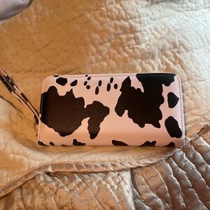 Cow Print Pink and Black Wallet